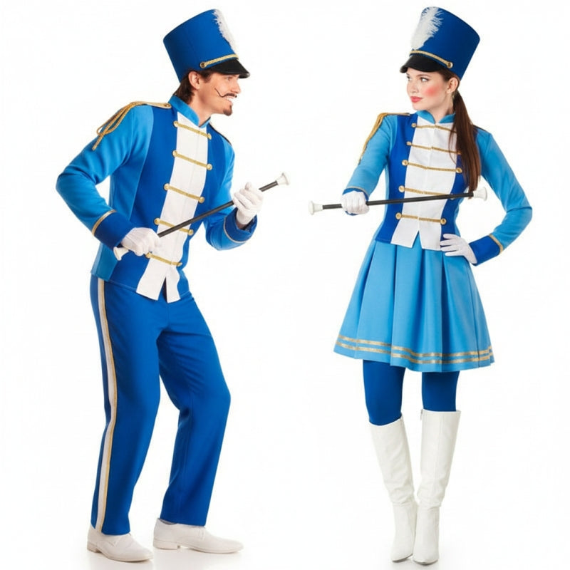 Pareja de Soldadito y Majorette Azul