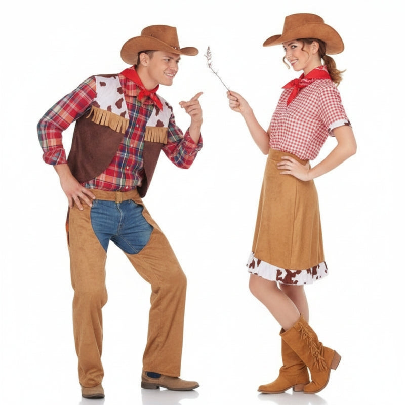 Koppelkostuums Cowboy en Cowgirl