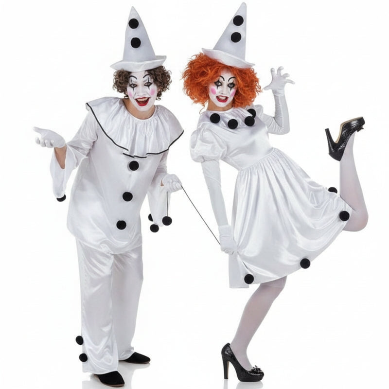 Koppelkostuums Pierrot clowns