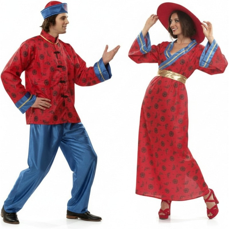 Pareja Chinos Rojos adulto