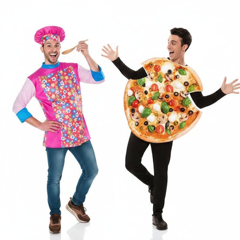 Koppelkostuums Kok Chicote en Pizza