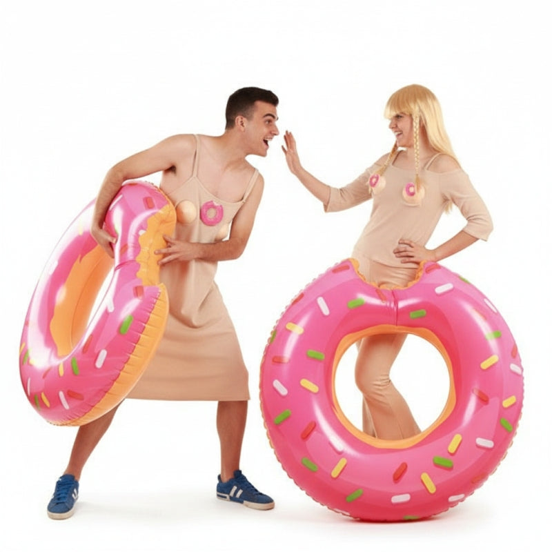 Koppelkostuums Jirafa Rey en Lapili cómeme el donut
