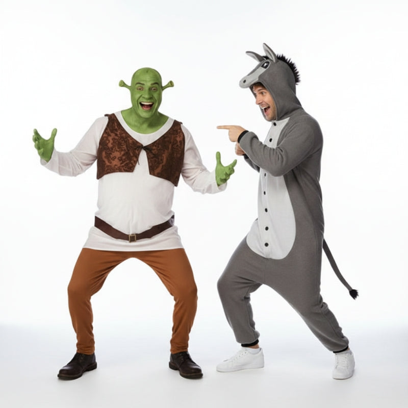 Koppelkostuums Shrek en Ezel