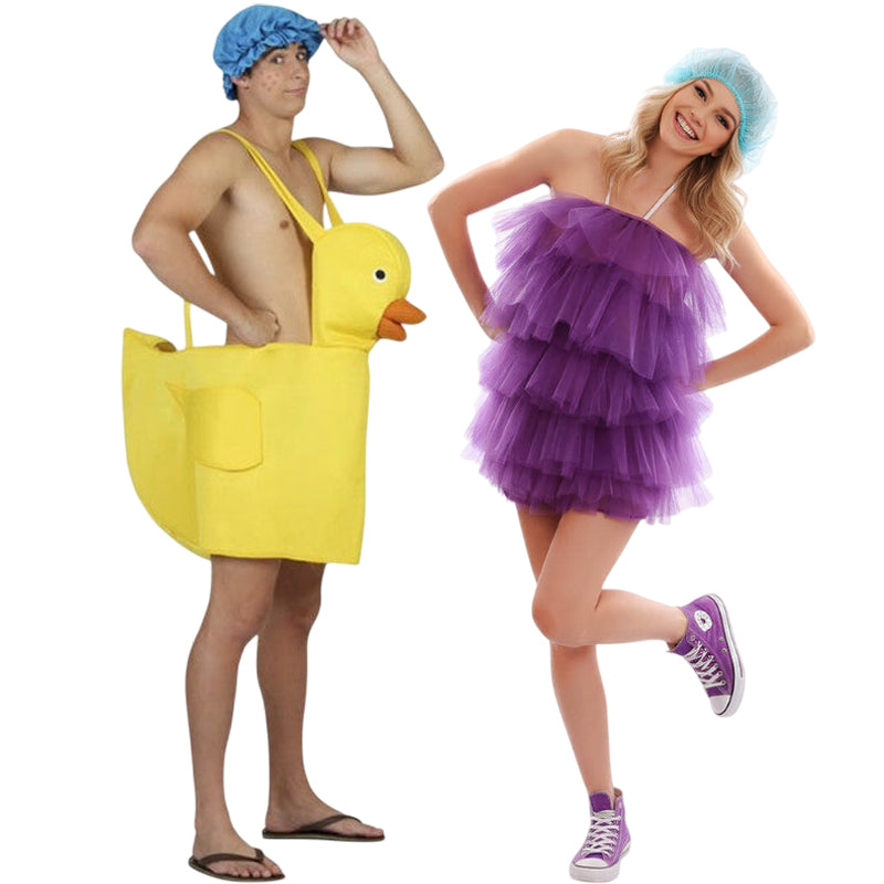 Pareja de Patito y Esponja de baño