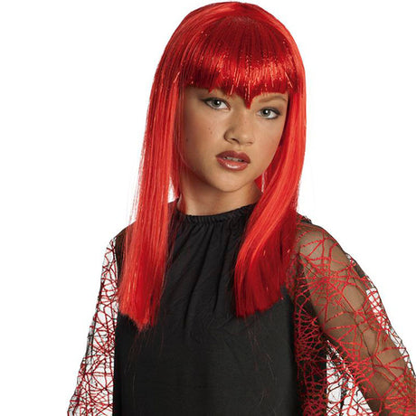 Peluca Vampiresa traviesa roja infantil