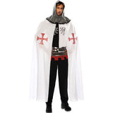 Capa Templario Medieval Blanca para adulto