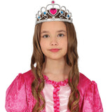 Diadema plata con corazón para niñas