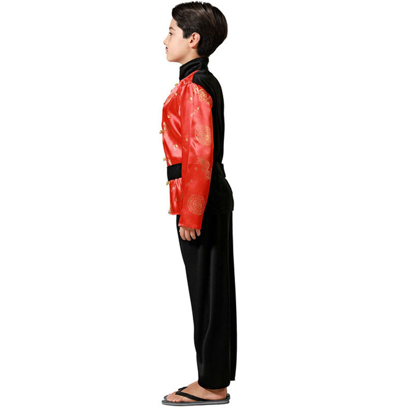 Disfraz para niño de Chino negro y rojo Perfil