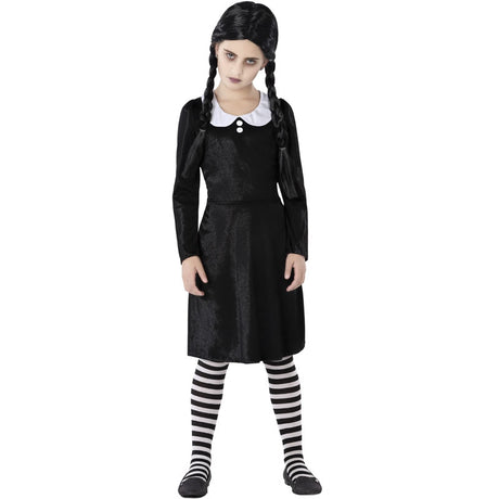 Disfraz de Niña Tétrica negro para niña