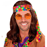 Peluca Hippie castaña con banda